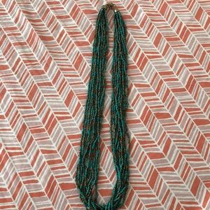 Teal and brown necklace